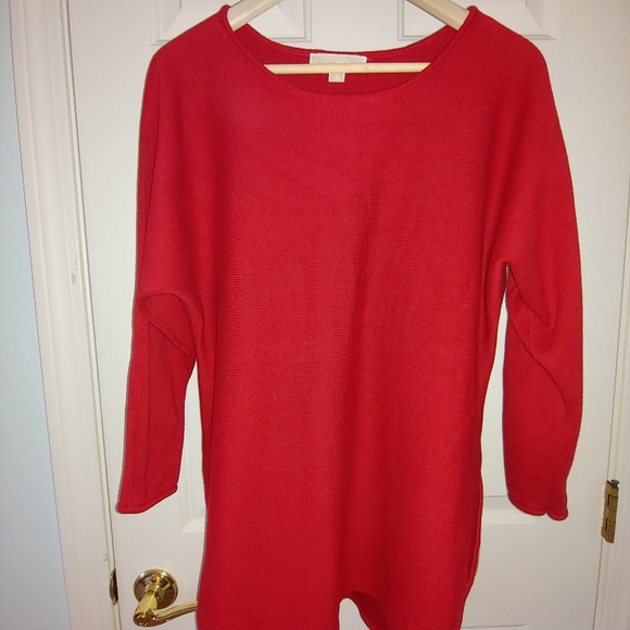 EUC Plus Size MICHAEL by Michael Kors Red Sweater with Gold Zip Detail – Size 1X - Picture 13 of 16